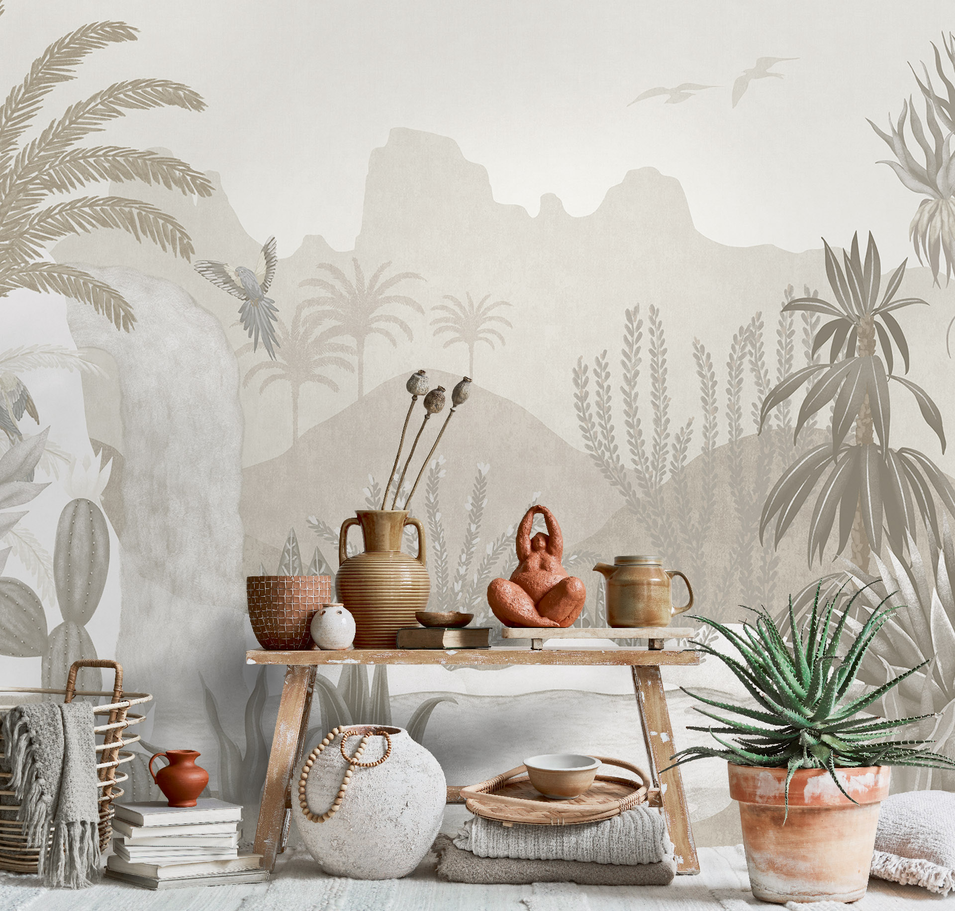 Панно Loymina Пейзаж 2 Сады Клеопатры ART19 002 3×5 фото в интерьере